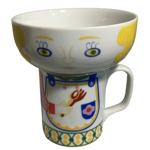 Seymour Mann Inc. Good Morning To You Mug & Bowl Set Whimsical, Ladies Apron - Picture 1 of 13